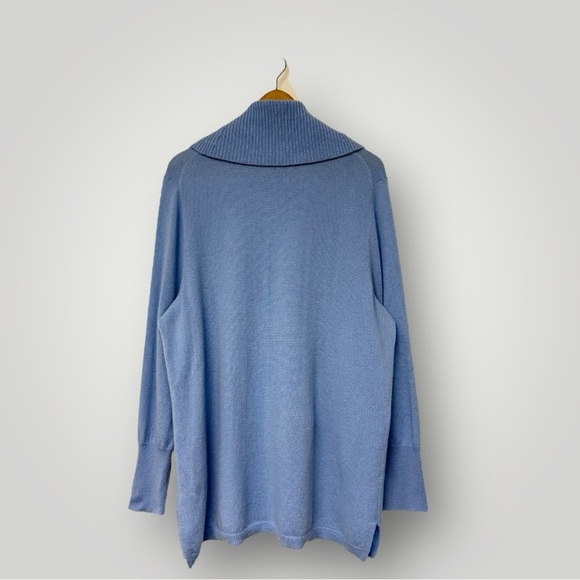 TALBOTS Cashmere Sweater Cowl Neck Sz 2X Blue - Picture 9 of 15